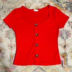 Chroma tale red crop top